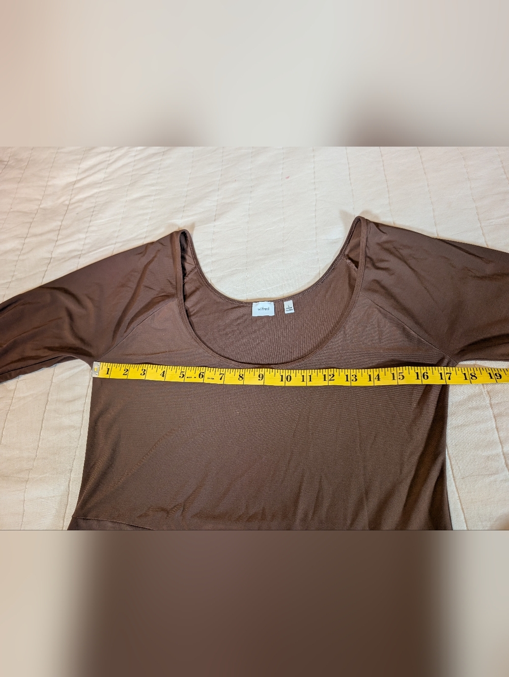 Wilfred Aritzia Nuage Dress Brown Long Sleeve Asymmetrical Midi Size Large - Picture 9 of 15